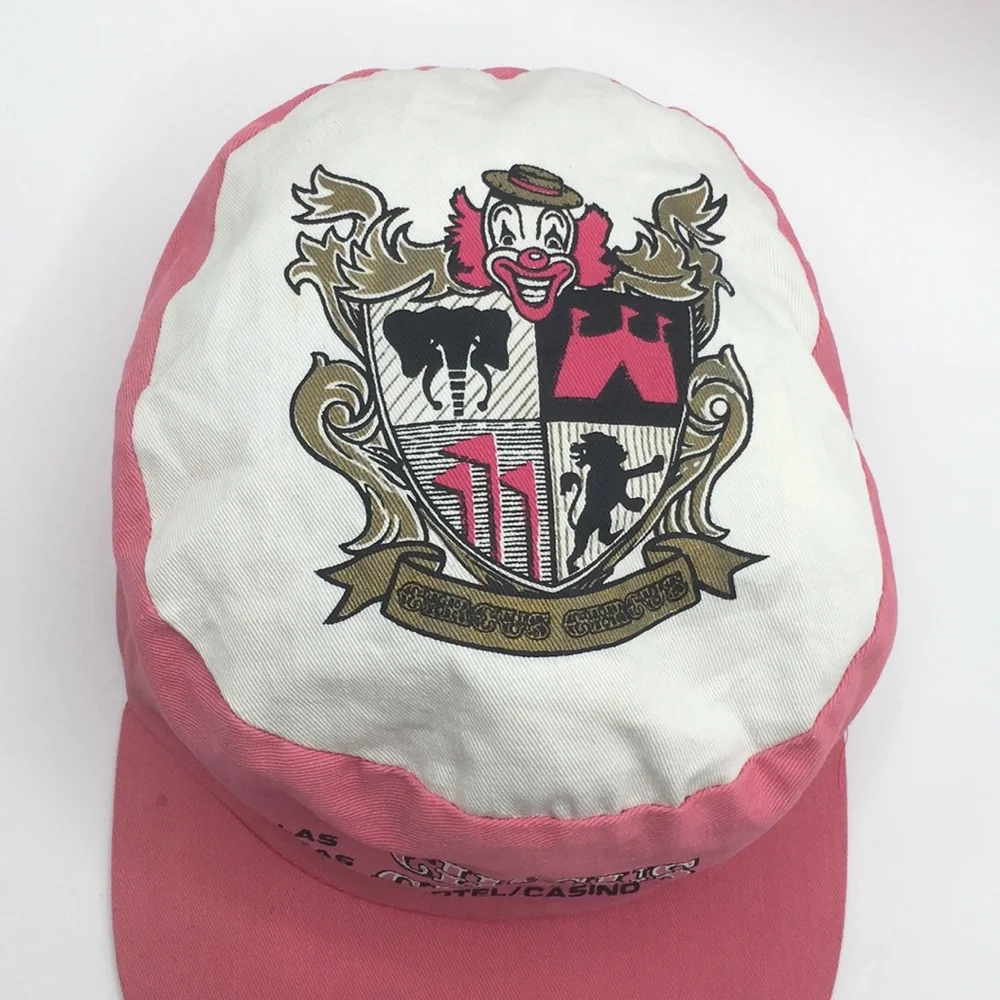 90's Vintage Pink Circus Circus Snap Back Hat Cap